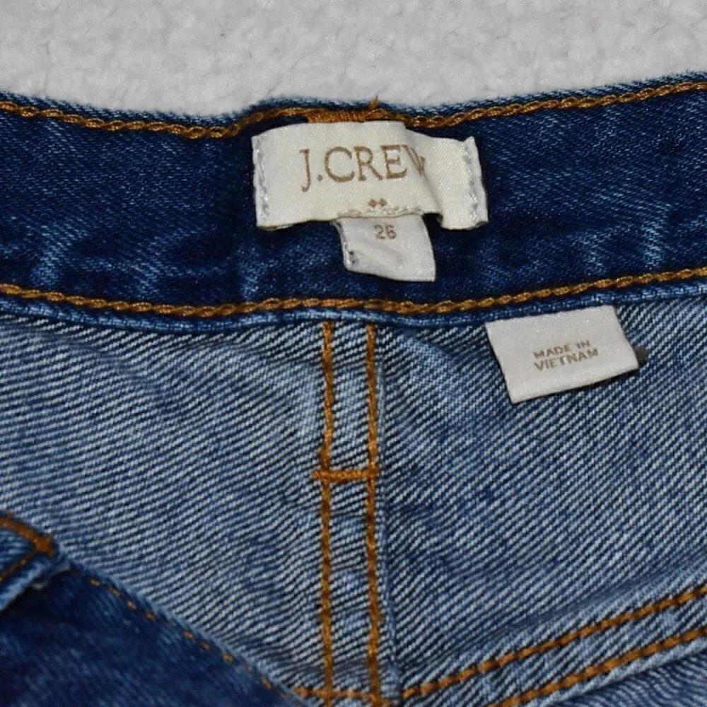 J. Crew Factory Raw Roll Cuff Denim Shorts Size 26